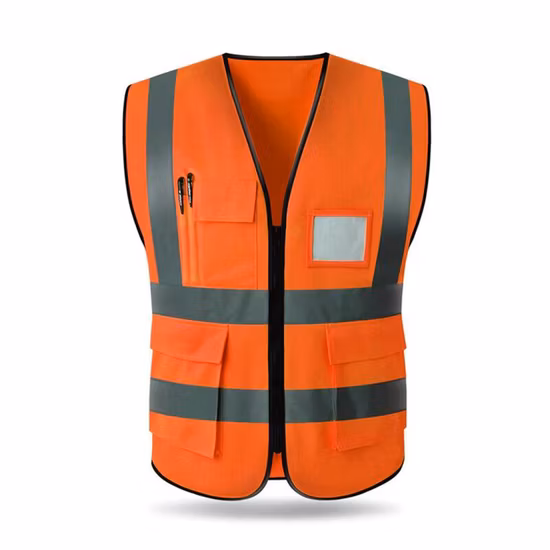 Светоотражающий жилет Hi Vis, ночной светящийся флуоресцентный жилет с карманом